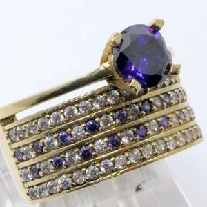 TURKISH HAREM AMETHYST STERLING SILVER RING